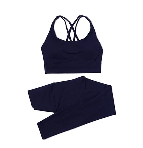 Nylon Yoga Set Women'S Tracksuit Gym Fitness Set Woman 2 Pieces Leggings Sports Bra Breathable Sportwear Woman Clothes